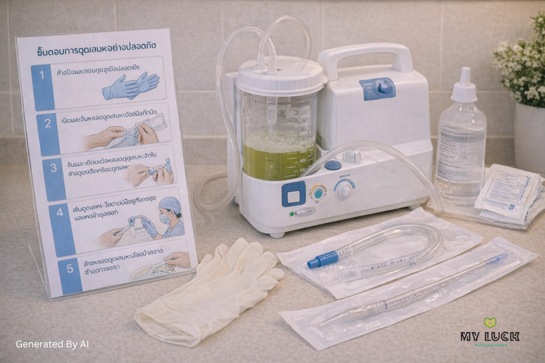 เครื่องมือและอุปกรณ์ดูดเสมหะพร้อมคำแนะนำวิธีใช้อย่างถูกต้อง