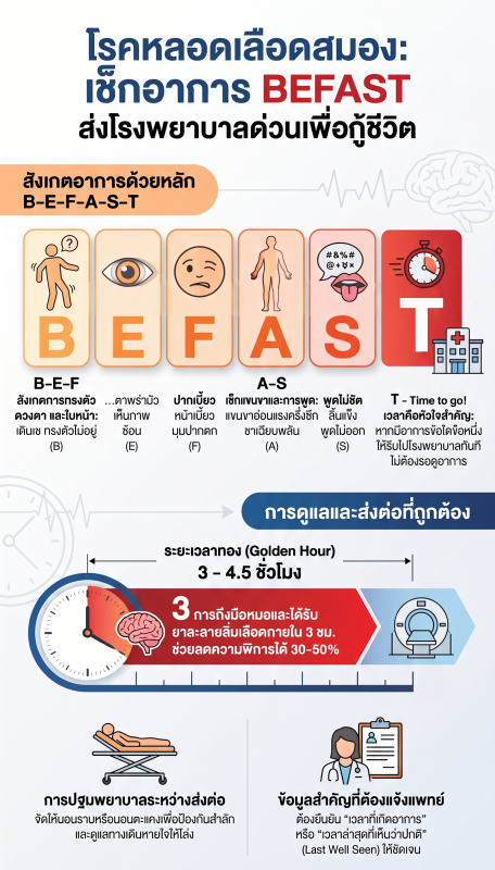 เช็กสัญญาณอันตราย B.E.F.A.S.T. เสี่ยงโรคหลอดเลือดสมอง